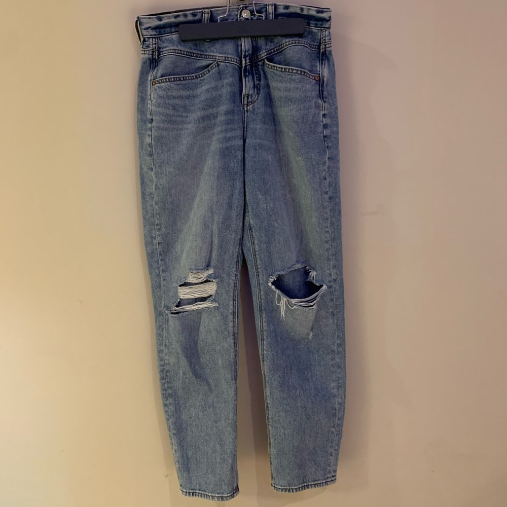 ripped blue jeans